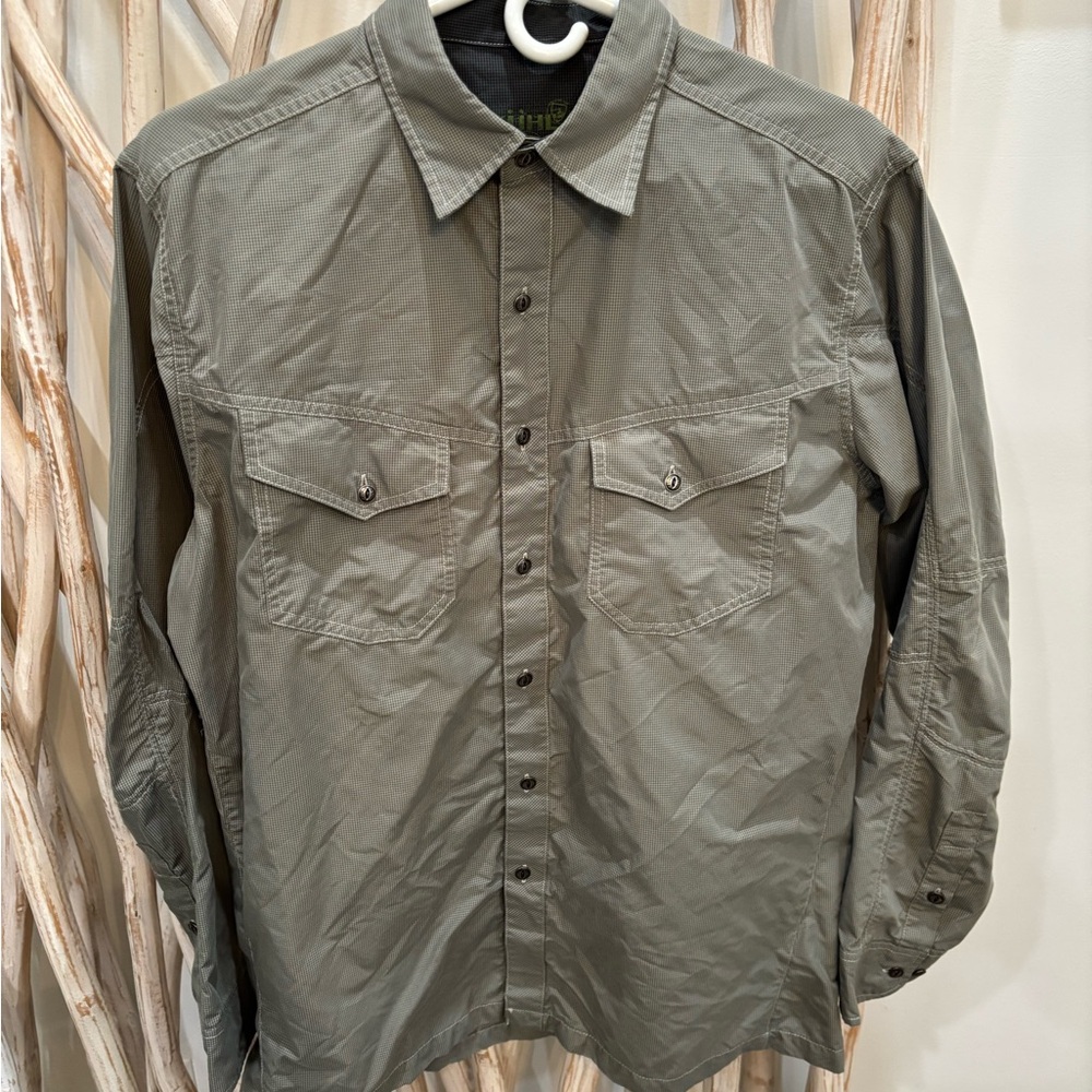 Kuhl Green / Gray Lightweight Shirt Jacket with Military Style